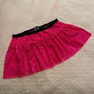 NEW Sparkle Athletic Magenta Pink Sequined Fabric Running Skirt (size Large)